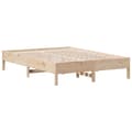 Miniatyrbilde 6 av 11: vidaXL Sengeramme uten madrass hvit 135x190 cm heltre furu