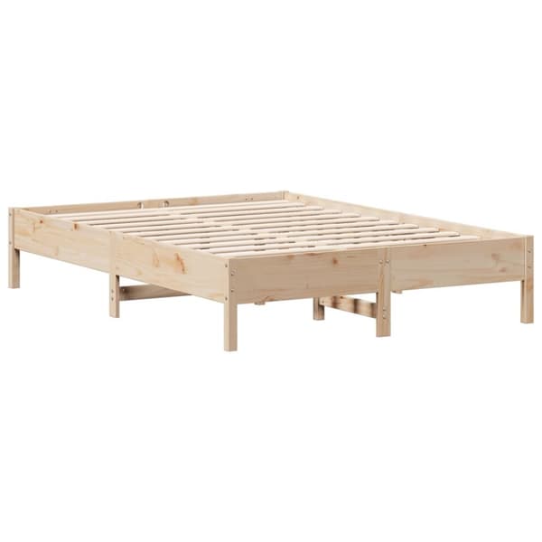 vidaXL Sengeramme uten madrass hvit 135x190 cm heltre furu