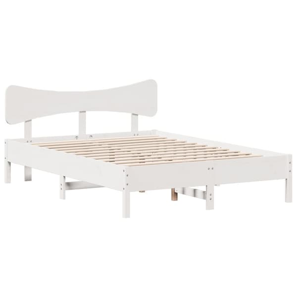 vidaXL Sengeramme uten madrass hvit 135x190 cm heltre furu