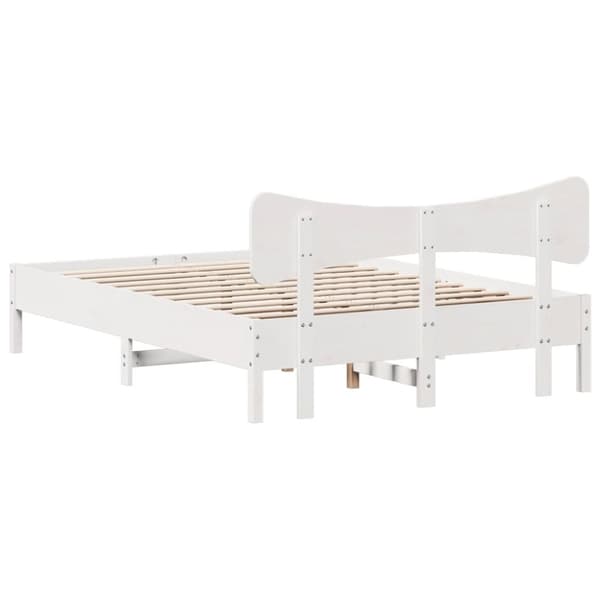 vidaXL Sengeramme uten madrass hvit 135x190 cm heltre furu