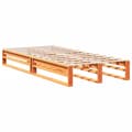 Pikkukuva 6 / 11: vidaXL Sänky/kirjahylly ei patjaa vahanruskea 100x200 cm täysi mänty