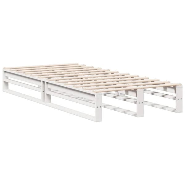 vidaXL Sänky kirjahyllyllä ei patjaa valkoinen 100x200 cm täysi mänty