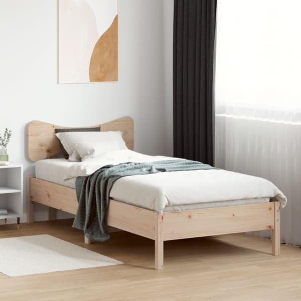 vidaXL Sängynrunko ilman patjaa 75x190 cm täysi mänty