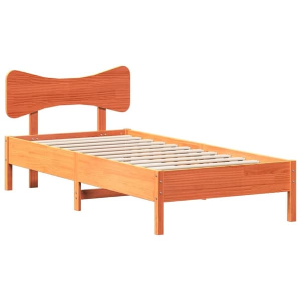 vidaXL Sängynrunko ilman patjaa vahanruskea 90x190 cm täysi mänty