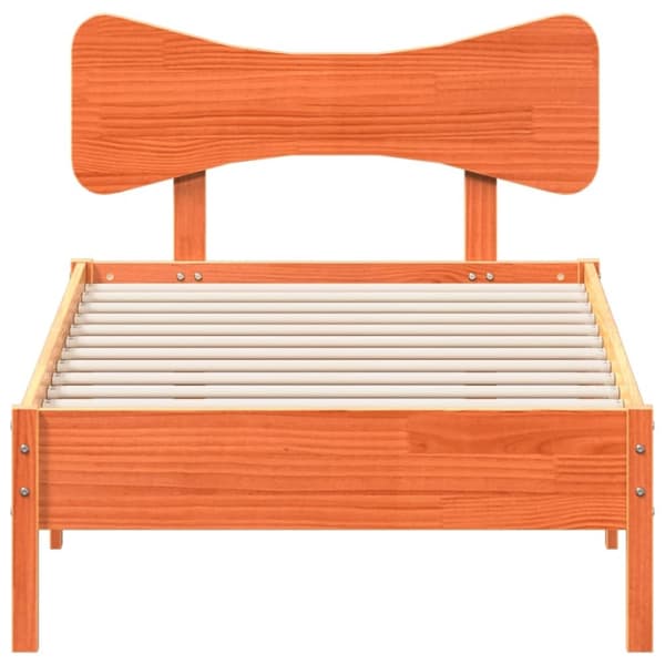vidaXL Sängynrunko ilman patjaa vahanruskea 90x190 cm täysi mänty