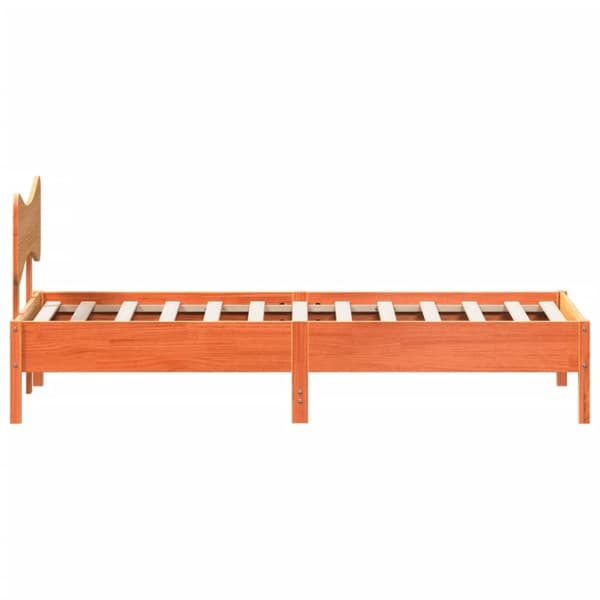 vidaXL Sängynrunko ilman patjaa vahanruskea 90x190 cm täysi mänty