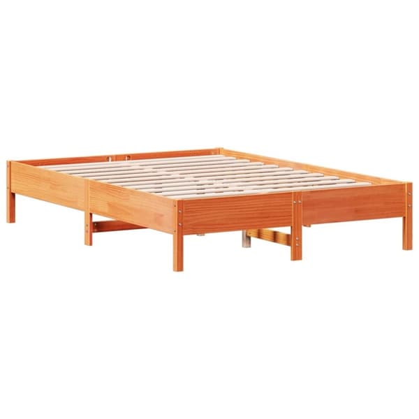 vidaXL Sänky ilman patjaa vahanruskea 120x190 cm täysi mänty