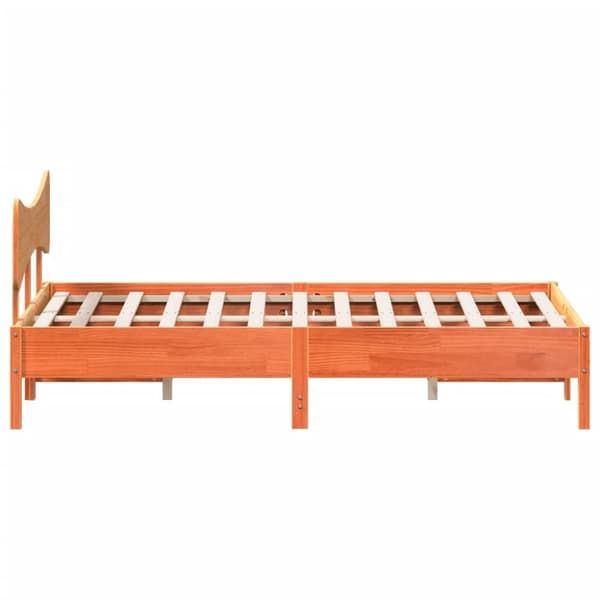 vidaXL Sänky ilman patjaa vahanruskea 120x190 cm täysi mänty