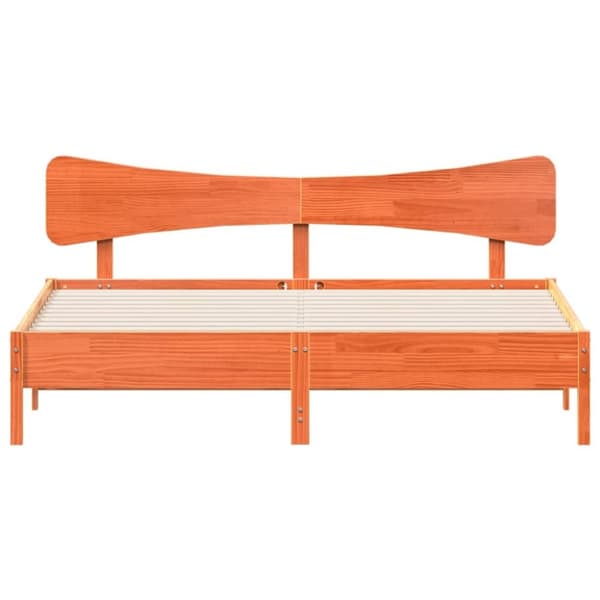 vidaXL sengeramme uden madras 160x200 cm massivt fyrretræ gyldenbrun