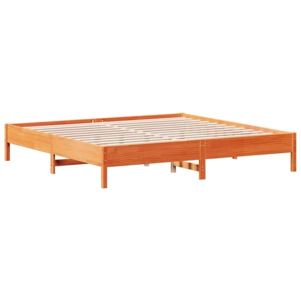vidaXL sengeramme uden madras 160x200 cm massivt fyrretræ gyldenbrun