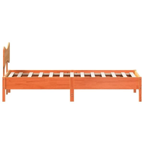 vidaXL Sängynrunko ilman patjaa vahanruskea 75x190 cm täysi mänty