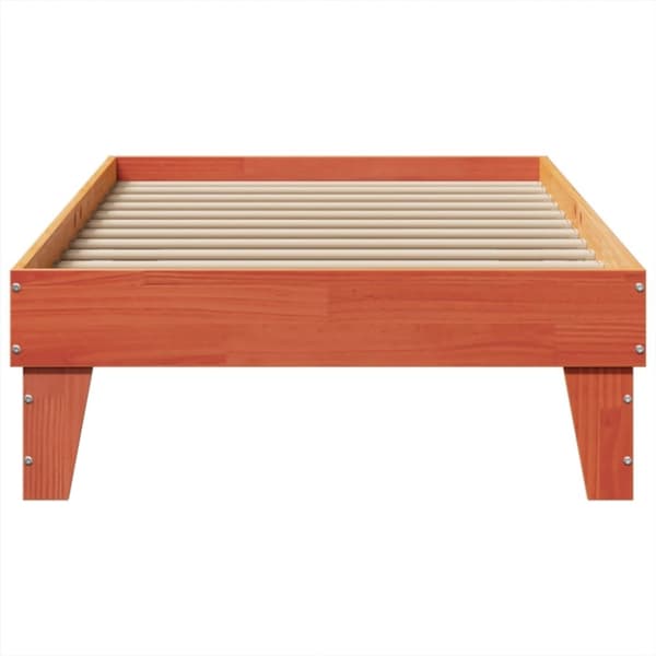 vidaXL Sänky ilman patjaa vahanruskea 100x200 cm täysi mänty