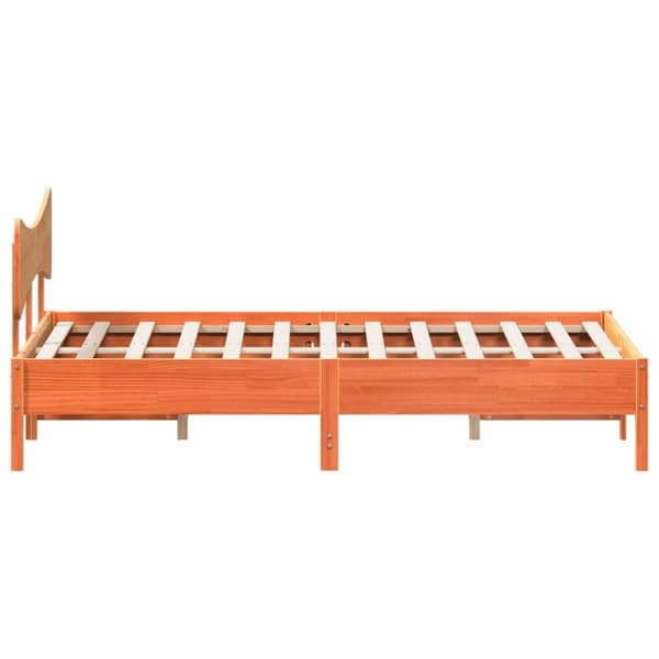 vidaXL sengeramme uden madras 200x200 cm massivt fyrretræ gyldenbrun