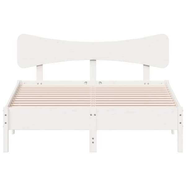 vidaXL sengeramme uden madras 135x190 cm massivt fyrretræ hvid