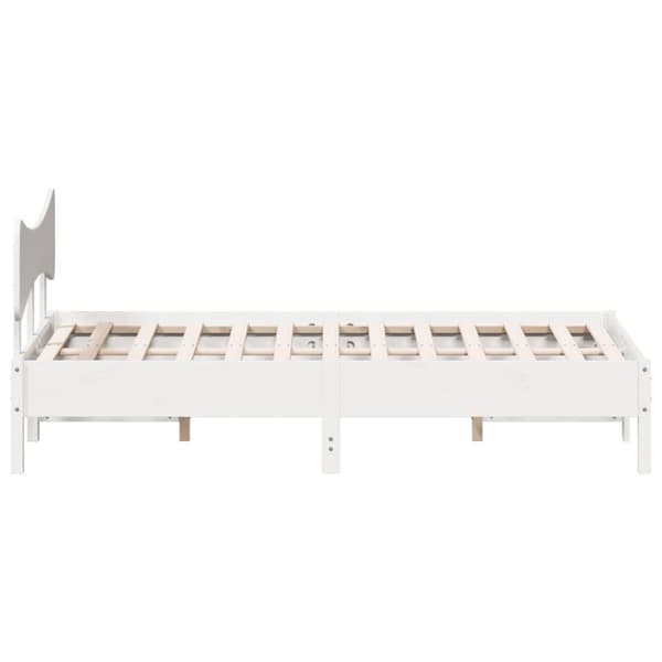 vidaXL sengeramme uden madras 135x190 cm massivt fyrretræ hvid