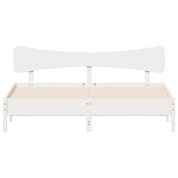 vidaXL Sängram utan madrass vit 200x200 cm massiv furu