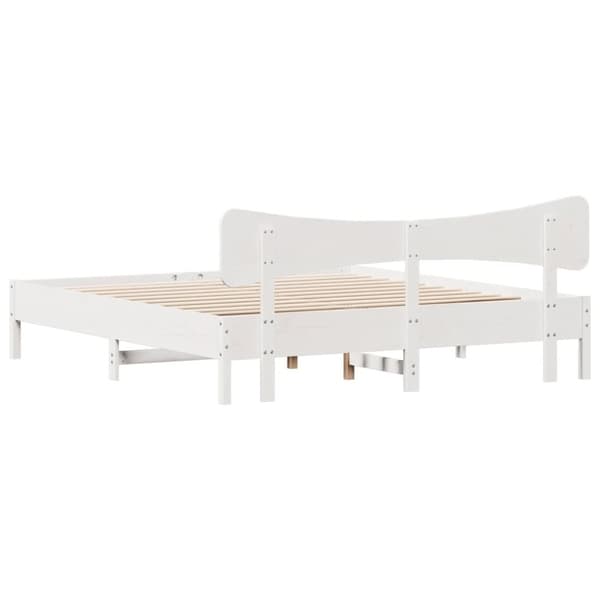 vidaXL sengeramme uden madras 180x200 cm massivt fyrretræ hvid