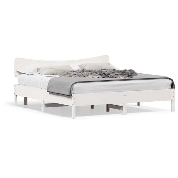vidaXL sengeramme uden madras 180x200 cm massivt fyrretræ hvid