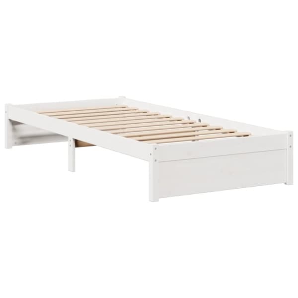 vidaXL Seng med bokhylle uten madrass hvit 100x200 cm heltre furu