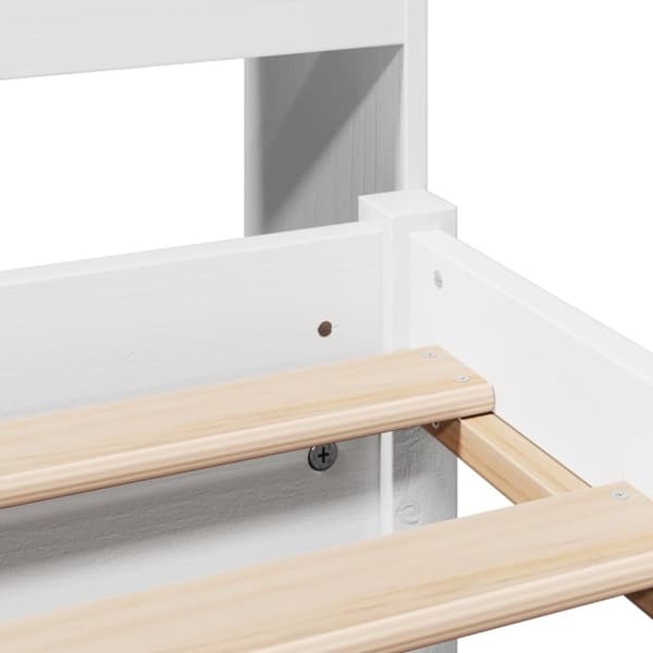 vidaXL Seng med bokhylle uten madrass hvit 100x200 cm heltre furu