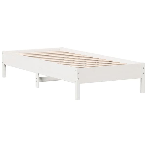 vidaXL Sängynrunko ilman patjaa valkoinen 90x190 cm täysi mänty