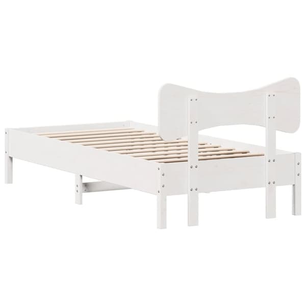 vidaXL Sängynrunko ilman patjaa valkoinen 90x190 cm täysi mänty