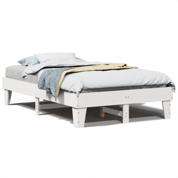 vidaXL Sengeramme uten madrass hvit 120x200 cm heltre furu