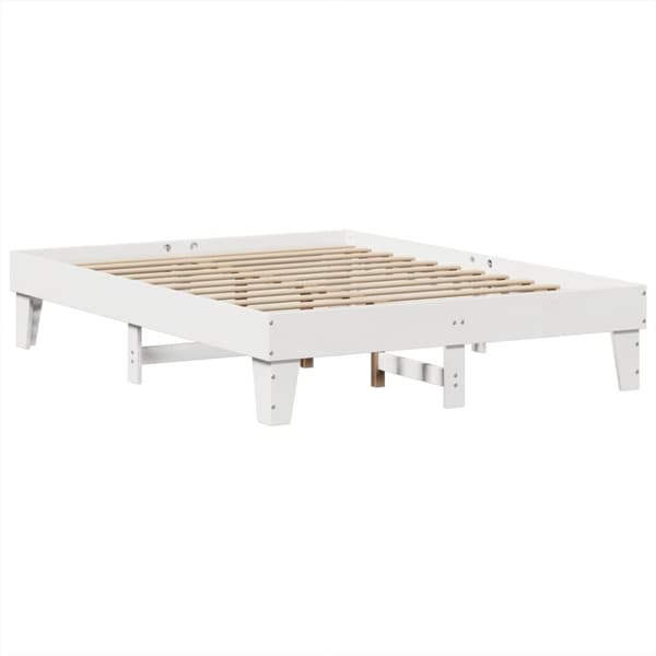 vidaXL sengeramme uden madras 140x190 cm massivt fyrretræ hvid