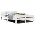 Miniatyrbilde 3 av 10: vidaXL Sengeramme uten madrass hvit 135x190 cm heltre furu