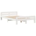 Miniatyrbilde 4 av 10: vidaXL Sengeramme uten madrass hvit 135x190 cm heltre furu