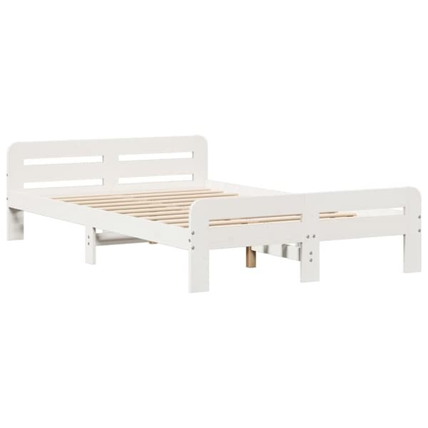 vidaXL Sengeramme uten madrass hvit 135x190 cm heltre furu