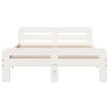 Miniatyrbilde 5 av 10: vidaXL Sengeramme uten madrass hvit 135x190 cm heltre furu