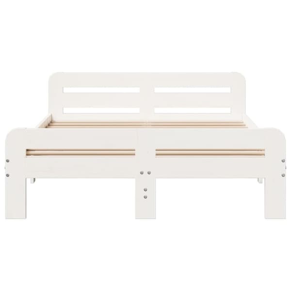 vidaXL Sengeramme uten madrass hvit 135x190 cm heltre furu