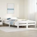 Miniatyrbilde 2 av 10: vidaXL Sengeramme uten madrass hvit 135x190 cm heltre furu