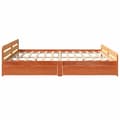 Miniatyrbilde 8 av 11: vidaXL Sengeramme uten madrass voksbrun 200x200 cm heltre furu