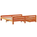 Miniatyrbilde 9 av 11: vidaXL Sengeramme uten madrass voksbrun 200x200 cm heltre furu