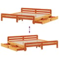 Miniatyrbilde 10 av 11: vidaXL Sengeramme uten madrass voksbrun 200x200 cm heltre furu