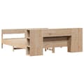 Miniatyrbilde 7 av 11: vidaXL Seng med bokhylle uten madrass 200x200 cm heltre furu