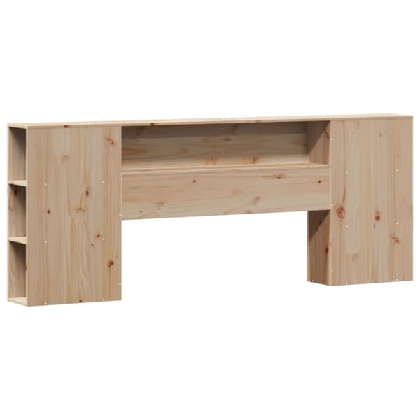 vidaXL Seng med bokhylle uten madrass 200x200 cm heltre furu