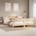 Miniatyrbilde 2 av 11: vidaXL Seng med bokhylle uten madrass 200x200 cm heltre furu