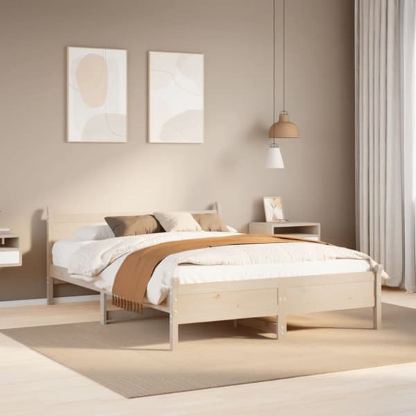 vidaXL Sengeramme uten madrass 150x200 cm heltre furu