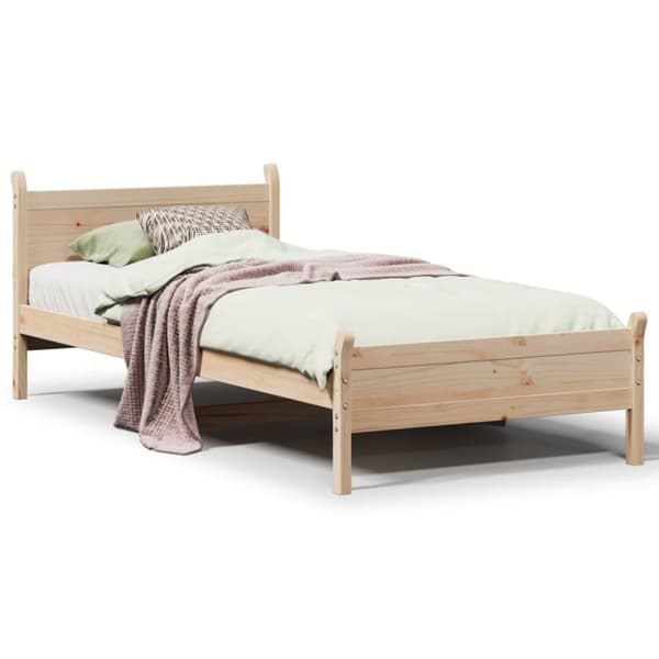 vidaXL Sengeramme uten madrass 75x190 cm heltre furu