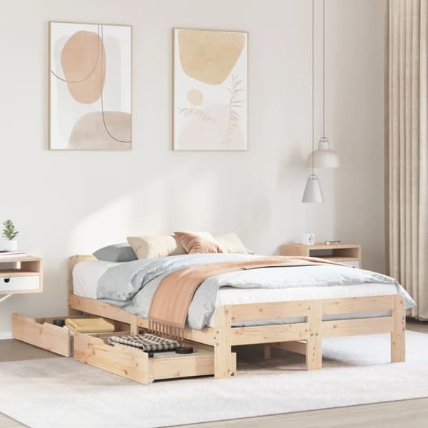 vidaXL sengeramme uden madras 120x200 cm massivt fyrretræ