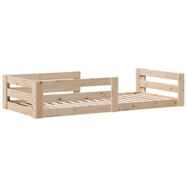 vidaXL Sängynrunko ilman patjaa 75x190 cm täysi mänty