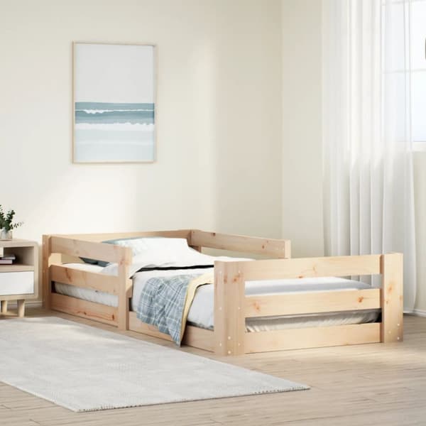 vidaXL Sängynrunko ilman patjaa 75x190 cm täysi mänty