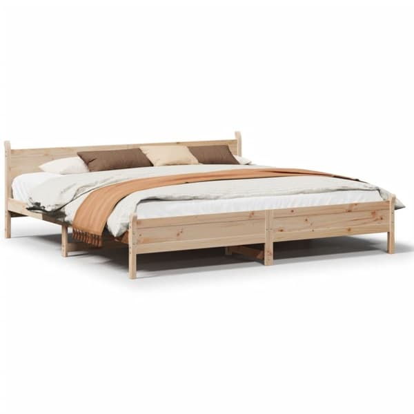 vidaXL sengeramme uden madras 200x200 cm massivt fyrretræ