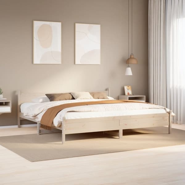 vidaXL sengeramme uden madras 200x200 cm massivt fyrretræ