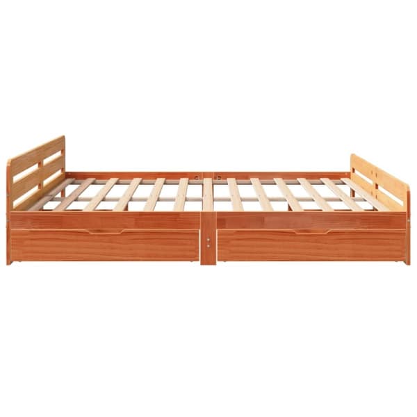 vidaXL sengeramme uden madras 180x200 cm massivt fyrretræ gyldenbrun