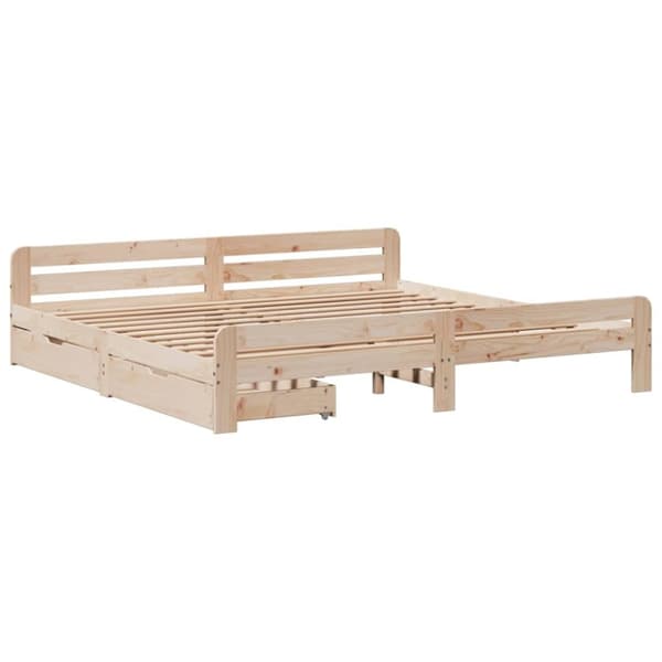 vidaXL sengeramme uden madras 200x200 cm massivt fyrretræ