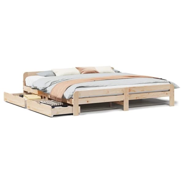 vidaXL sengeramme uden madras 200x200 cm massivt fyrretræ